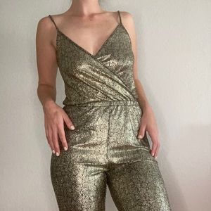 Topshop metallic gold close fitting romper